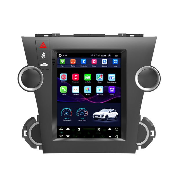 Rádio de DVD de carro com câmera reversa e sistema GPS multimídia para Toyota Highlander 2009-2014