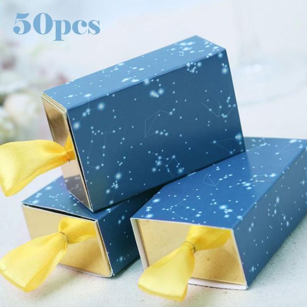 

gift wrap 50pcs sweet married wedding favor boxes candy paper party box starry christmas holiday cuboid