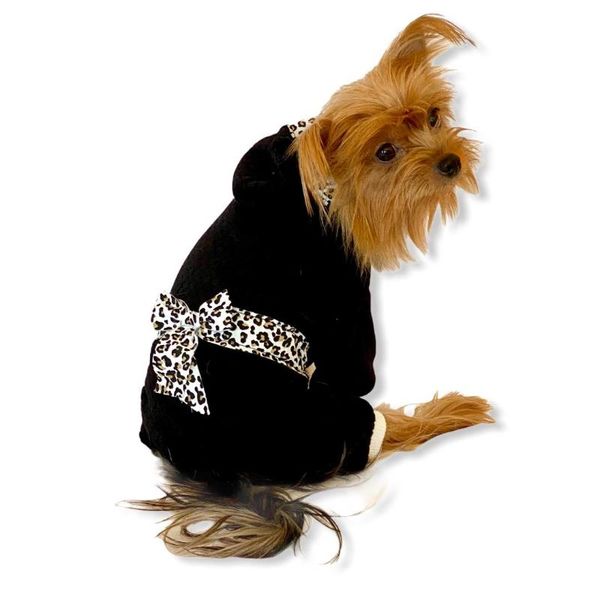 

dog apparel black leopard overall, small breed jumpsuit, fashion, dress, clothes, pet clothes