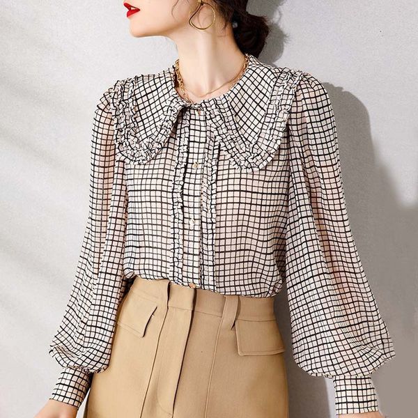 

spring fashion chess lantern designers loose women's blouses office, White