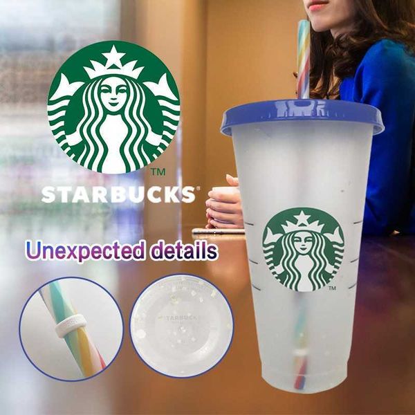 

color changing cup starbucks color changing confetti reusable plastic tumbler with lid and straw cold cup, fl oz, of or water