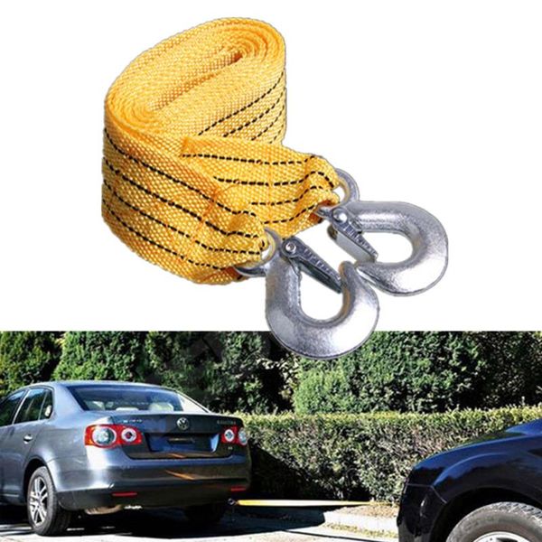

travel & roadway product 3m heavy duty 3 ton car tow cable towing pull rope strap hooks van road recovery strape for truck trailer suv