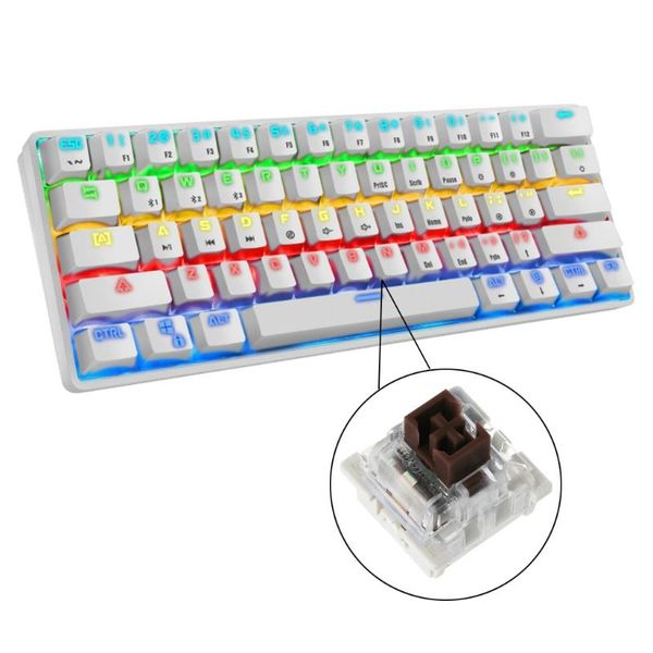 

keyboards dual-mode k28 wireless gaming keyboard 61 keys rgb backlit mechanical for gamers office pc tablet mac t84c