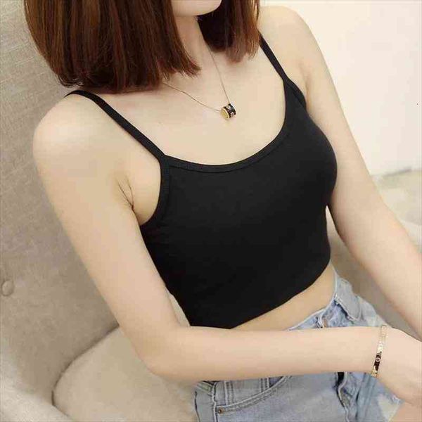 

solid cottons underwear skinny womens tanks crop spaghetti summer, White