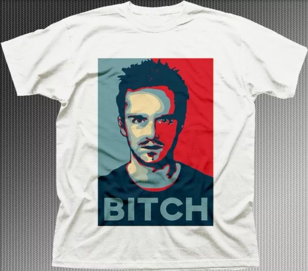

Breaking Bad Jesse Pinkman Biotch printed t-shirt 9656 ladies size XL, White;black