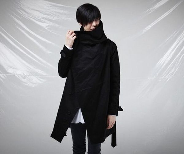 

men's wool & blends s-3xl sell like cakes 2021 spring/autumn men leisure loose single-breasted dust coat, Black