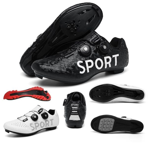 

fashion mountain bike shoes, men's road sports professional outdoor self-locking light bicycle shoes cycling footwear, Black