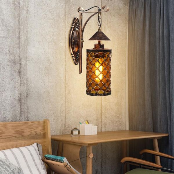 

wall lamp vintage industrial indoor bathroom pendant lights bedside glass kerosene bar corridor e27 loft light