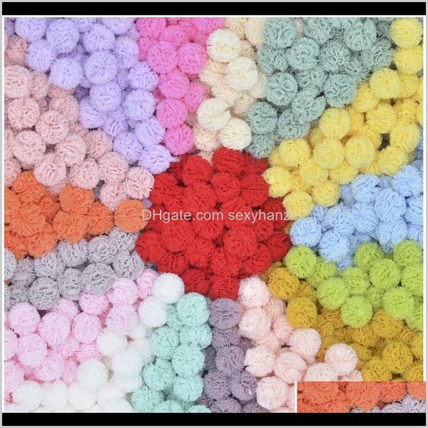 

sewing notions tools apparel drop delivery 2021 100pcslot 15mm colorful elastic mesh chiffon ball for diy children headwear bow accessories, Black