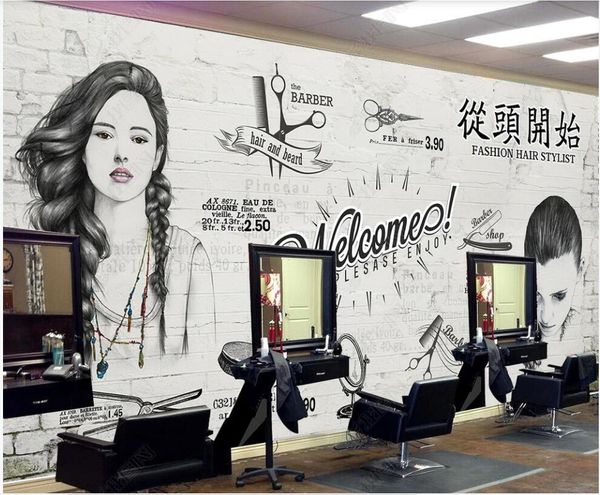

3d wallpaper custom p mural european and american beauty salons and barber shops wall papers home decoration wallpaper for walls in rolls de