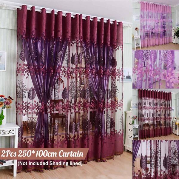 

250*100cm modern window tulle curtains for living room bedroom organza voile el decoration sheer curtain & drapes