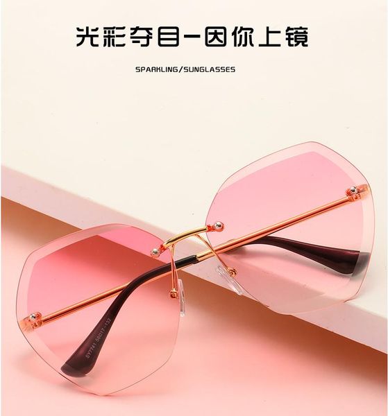 

sunglasses arrivals fashion women's frameless trend large frame pendulum time limited, White;black