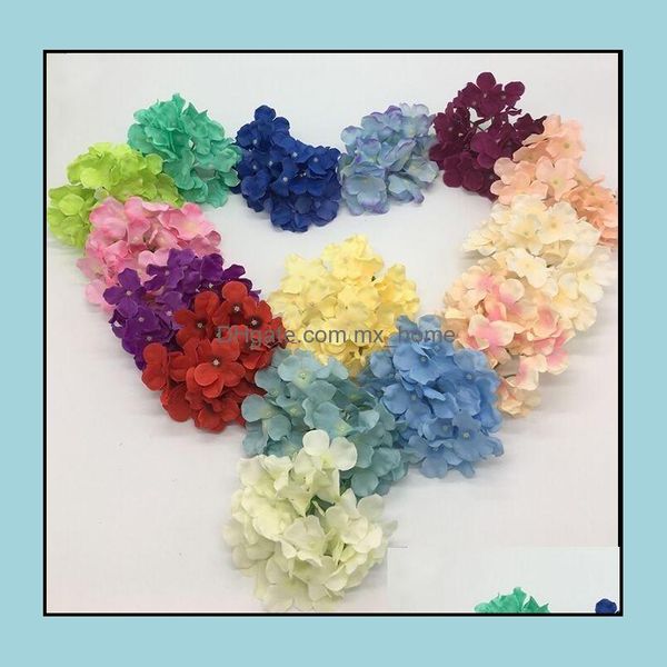 Silk Hydrangea Flor Artificial Handmade Rose Cabeças Para Decoração Do Casamento Flower-Wall Gotas 2021 Flores Decorativas Grinaldas Fest