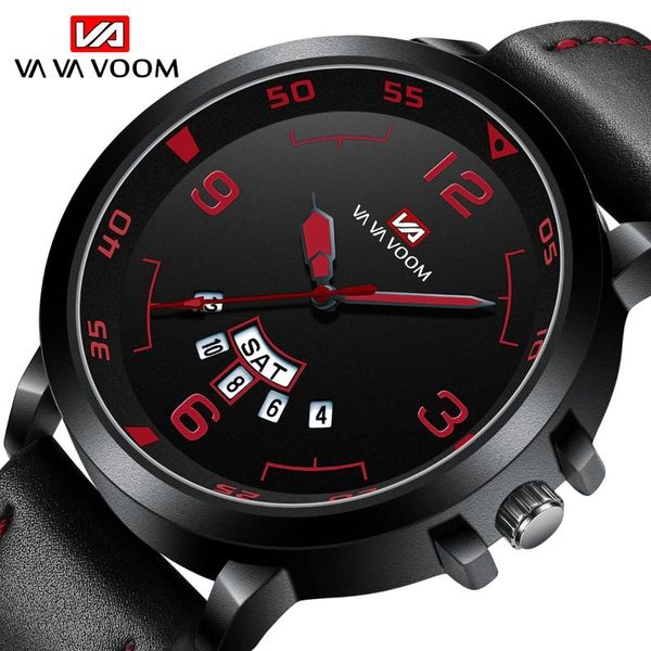 Anke Store Watch Calendar Week Водонепроницаемые модные спортивные спортивные повседневные кожа Balck Luxury Watch Mens Оптовые наручные часы