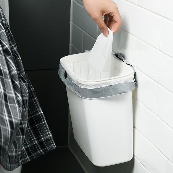 

waste bins punch-wall-mounted trash can with paste-type door and smooth wall basket pressure plate