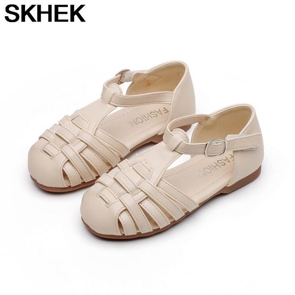 

girls sandals princess kids shoes sweet toe-capped anti-kick beach for toddlers big children's soft summer, Black;red