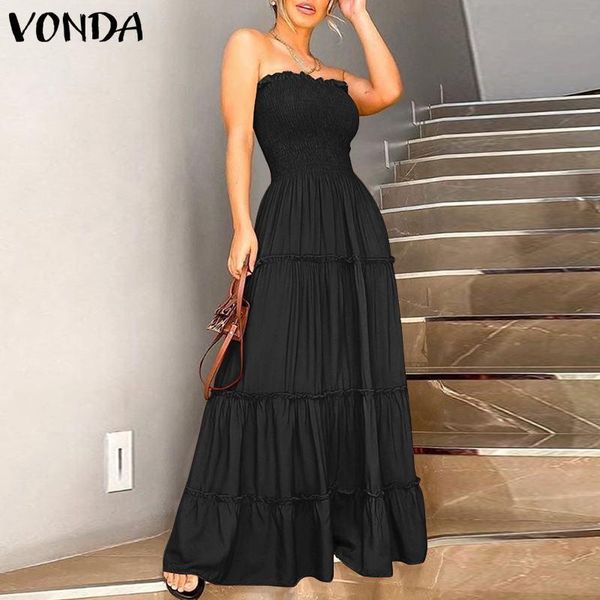

maxi dress 2021 women solid sleeveless party holiday sundress femme bohemian vestidos ladies summer beach casual dresses, Black;gray