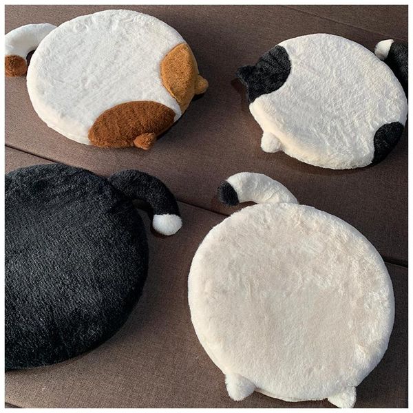 

cushion/decorative pillow 40x40cm round plush cat style seat cushion chair memory foam mat tatami pad anti slip