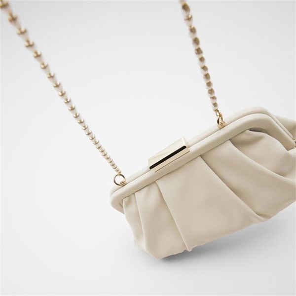 

za clip 2021 new women's white artificial pearl strap buckle mini one shoulder messenger bag