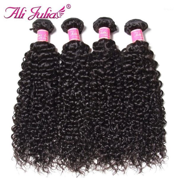 

ali julia hair malaysian curly weave human bundles natural color 8-26 inches non remy one piece1, Black;brown