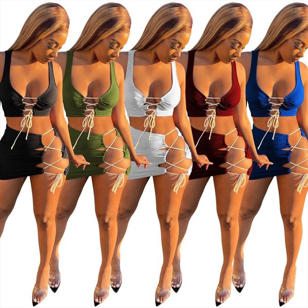 

wome skirt dress set womenpant cross bandage crop mini party night clubwear summer clothes for women, White