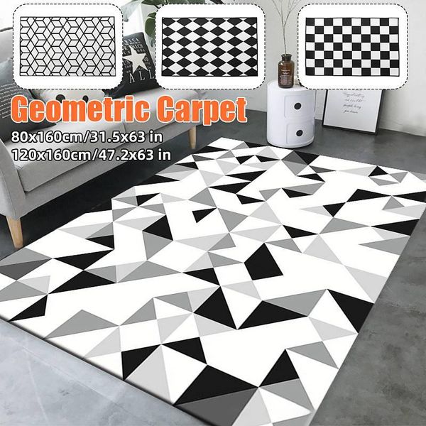 

carpets 3d pattern geometric lattice shaggy carpet non-slip mat rug living room bedroom floor mats doormat area decoration