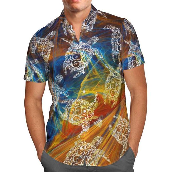 

men's casual shirts 3d printed colorful animals shirt hawaii sandy beach men breathable summer short sleeve 2021 oversize, White;black