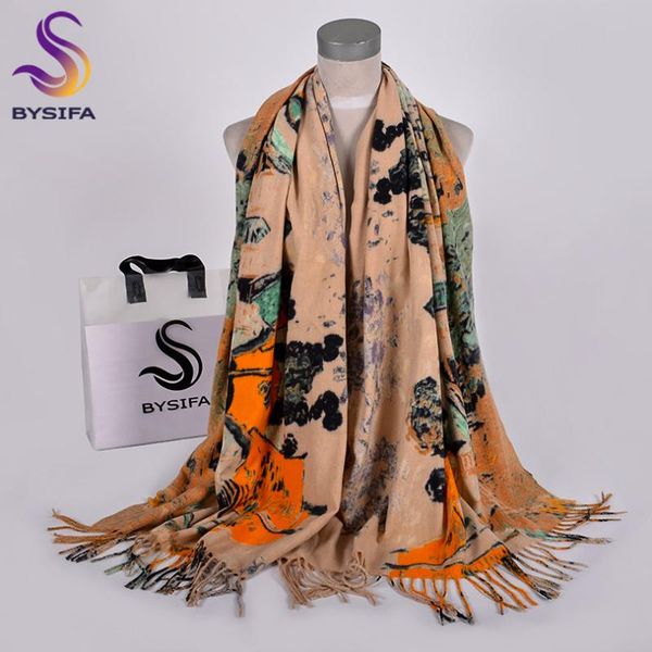 

scarves [bysifa] winter shawl for women fashion khaki warm shawls and wraps lady pashmina long cashmere head scarf hjabs, Blue;gray