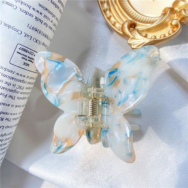 

p5JT acetic acid plate butterfly vertical korean hairdressing headdress bow hairpin clips barrettes vertical korean hairpin top horsetail c, Golden;silver