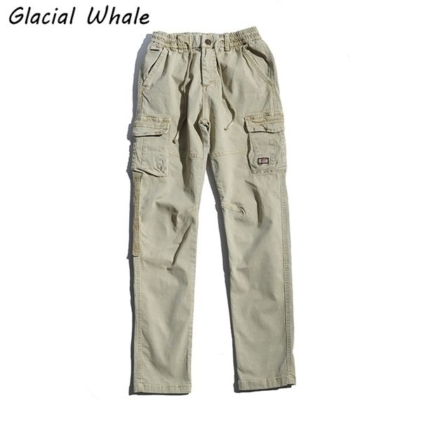 

glacialwhale mens cargo pants men joggers male hip hop japanese streetwear vintage trousers jogging khaki pants for men 220311, Black