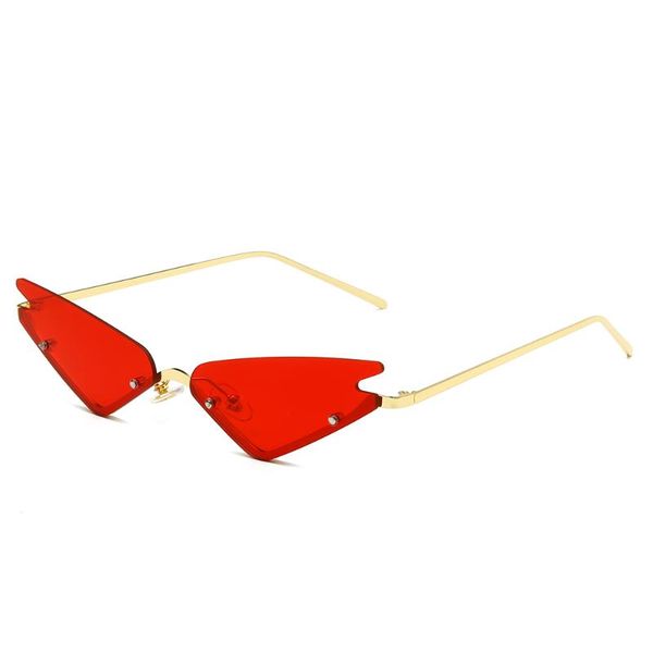 

sunglasses brand design fashion cat eye women rimless metal sun glasses lady uv400 sunglass shades eyewear, White;black