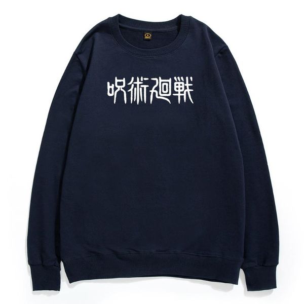 

men's hoodies & sweatshirts japan anime satoru gojo jujutsu kaisen print pullover warm cotton sweatshirt casual loose oversize clothing, Black