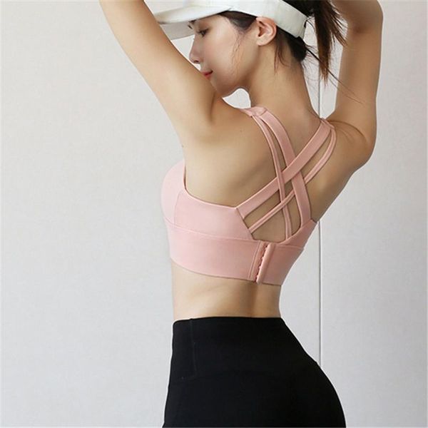 

myzyqg sports bra women thin shoulder straps cross running underwear shockproof gym fitness yoga vest workout lingerie clothing, White;black