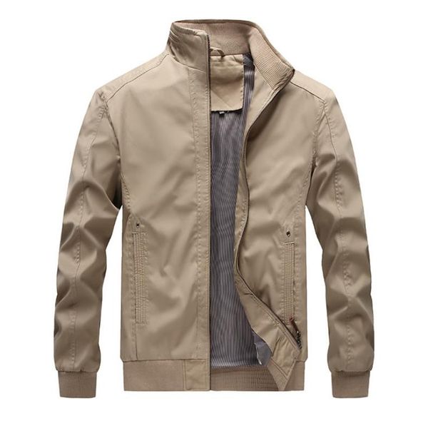 

men's jackets spring jacket men zipper thin coats slim fit vintage clothing casual cotton khaki black army green 5xl, Black;brown
