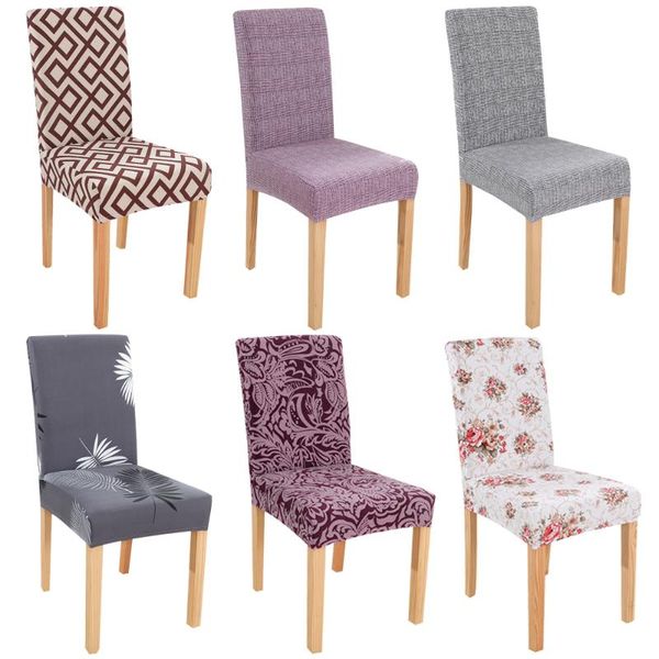 

chair covers spandex stretch dining slipcover decorative cover floral for kitchen wedding banquet el 1/2/4