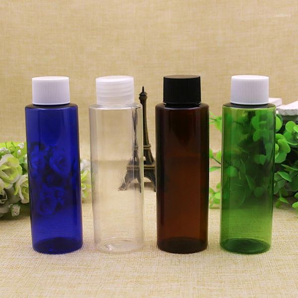 

storage bottles & jars 10pcs/lot 100ml ml screw cap flat shoulder bottle toner lotion pet plastic