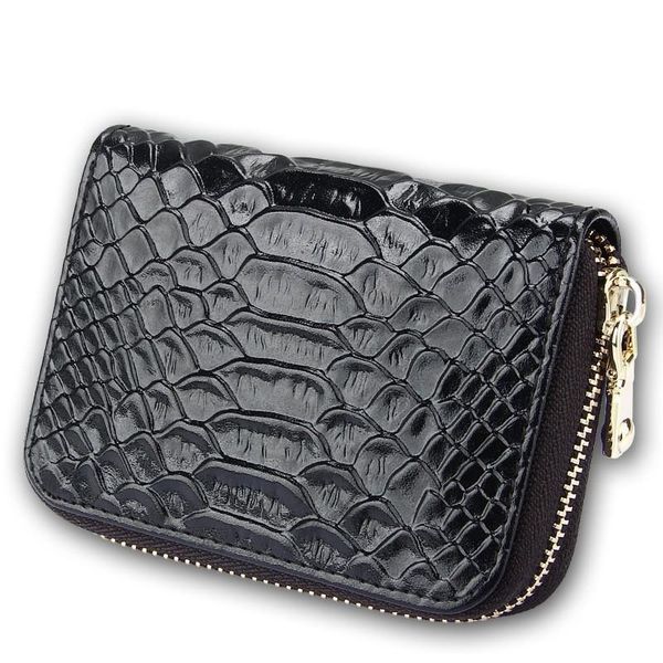 

card holders women fashion genuine leather small wallet holder case storage bag serpentine coin purse porte carte tarjetero mujer, Brown;gray