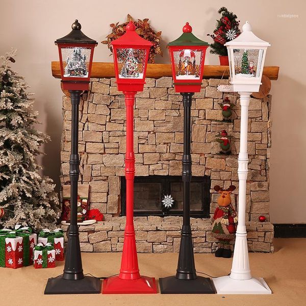 

christmas decorations electric music snow street lamp el lobby scene decoration door welcome1