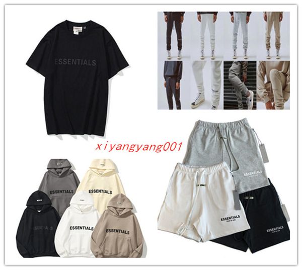 

xiyang essentials hooded hoodies fear of god fog mens womens pants t shirts fashion tee polo shorts streetwear pullover sweatshirts loose lo, Black