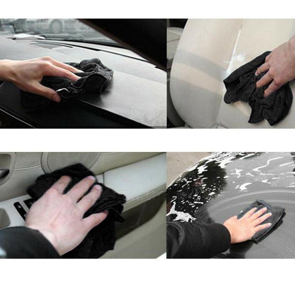 

10pcs car cleaning cloth 40x40cm black comfortable household microfiber towel