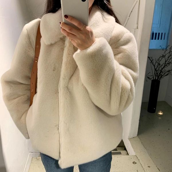 

women's jackets korean ins warm sweet turn down collar covered button long sleeve outwear winter 2021 simple jacket women, Black;brown