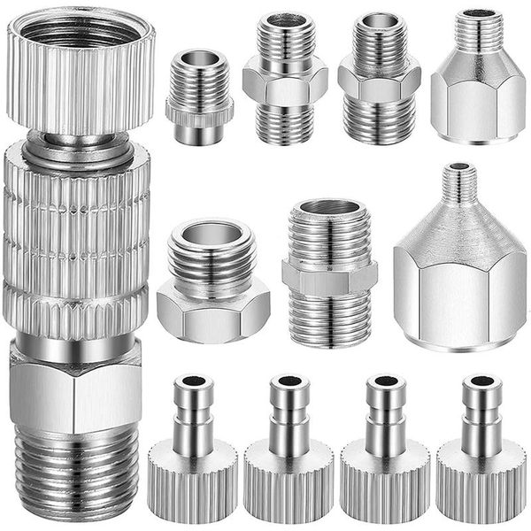 

pneumatic tools 13 pieces airbrush adapter set includes quick release disconnect coupler with for