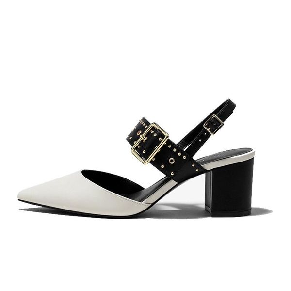 

dress shoes summer womens pointed thick high heel sandals ladies high-heel luxury women, Black