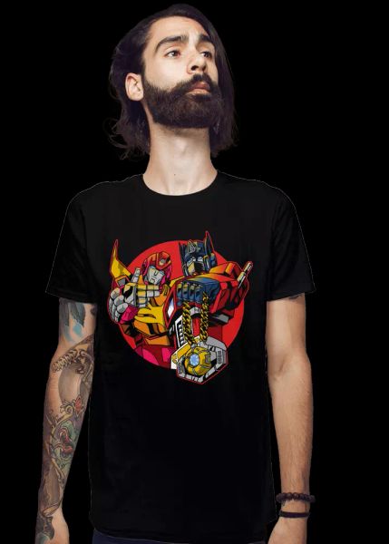 

Bling Autobot Cool Hip Hop Optimus Prime Parody Black T-shirt S6XL, White;black