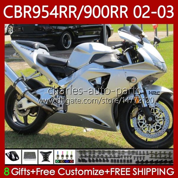 Bodywork Kit für Honda CBR900 CBR954 RR CBR 954 900 RR CC 2002 2003 Bodys 61NO.72 CBR 900RR 954RR Gloss Silber 900cc 02-03 CBR954-RR CBR900RR CBR954RR 02 03 OEM-Verkleidung