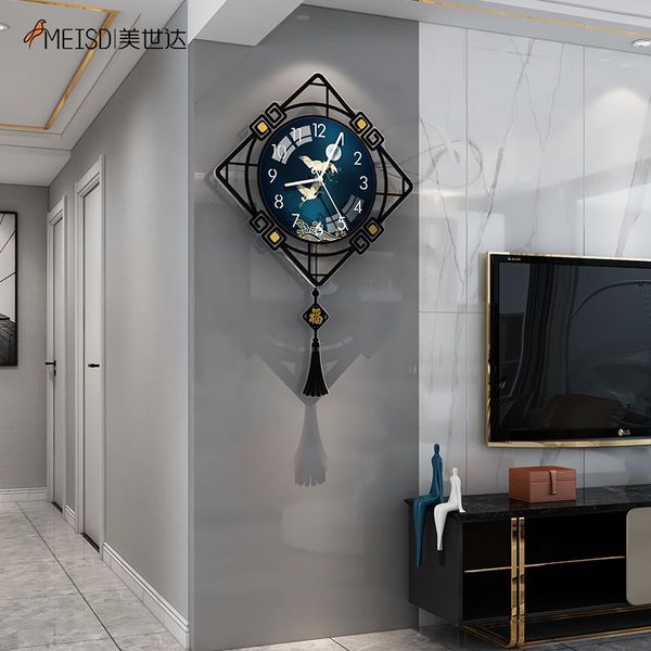 

wall clocks meisd modern clock creative pendulum quartz watch vintage living room decoration retro horloge blue painting