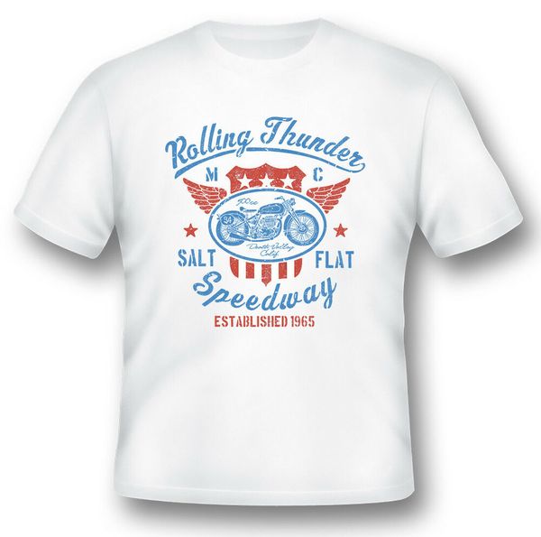 

rolling thunder salt flat speedway black or white tee, White;black