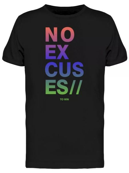 

trendy no excuses tee men's -image by shutterstock, White;black