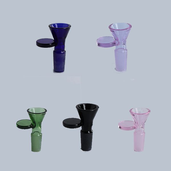 Accessori per narghilè 5 colori Ciotole in vetro con 14mm 18mm Maschio colorato completo per bong ad acqua Tubi Dab Rigs
