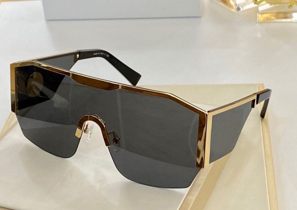 Maskenschild Sonnenbrille Gold/Dunkelgrau Objektiv aussehen coole Pilot -Sonnenbrille für Männer Frauen UV400 Schutz Augenkleidung mit Kasten N6ch